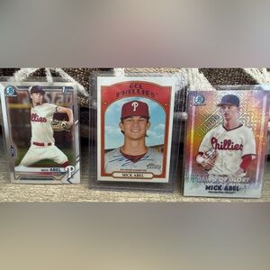 Lot (3) Mick Abel Prospect Cards Chrome Bowman Topps + Auto